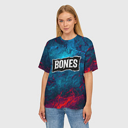 Футболка оверсайз женская Логотип Bones, цвет: 3D-принт — фото 2