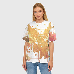 Футболка оверсайз женская Абстракция - gold spot on white, цвет: 3D-принт — фото 2