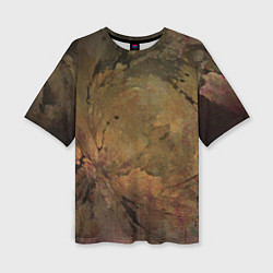 Футболка оверсайз женская Абстракция - yellowish-dark pink stone, цвет: 3D-принт