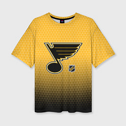 Футболка оверсайз женская Сент Луис Блюз - желтый градиент, цвет: 3D-принт