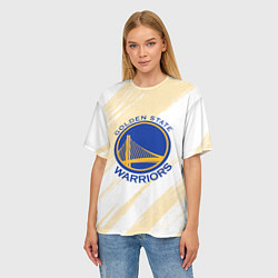 Футболка оверсайз женская Голден Стэйт Уорриорз - пастельные тона, цвет: 3D-принт — фото 2