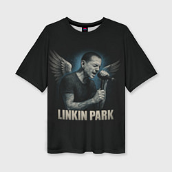 Женская футболка оверсайз Chester Bennington - Angel