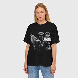 Футболка оверсайз женская Честер Беннингтон ангел- In the end, цвет: 3D-принт — фото 2