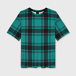 Женская футболка оверсайз Checkered dark blue