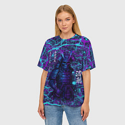 Футболка оверсайз женская Призрак самурая - неновый арт, цвет: 3D-принт — фото 2