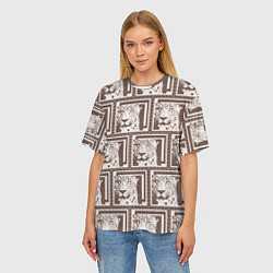 Футболка оверсайз женская Леопард в кофейном, цвет: 3D-принт — фото 2