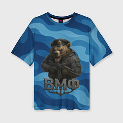 Футболка оверсайз женская ВМФ медведь, цвет: 3D-принт
