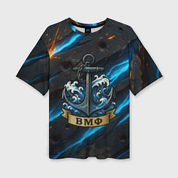 Женская футболка оверсайз Якорь ВМФ