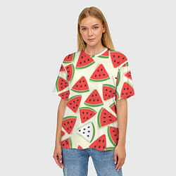 Футболка оверсайз женская Арбузный паттерн, цвет: 3D-принт — фото 2