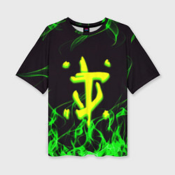 Футболка оверсайз женская Doom кислотное лого, цвет: 3D-принт