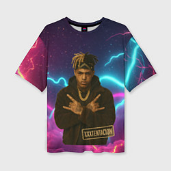 Футболка оверсайз женская XXXTentacion с цепью, цвет: 3D-принт