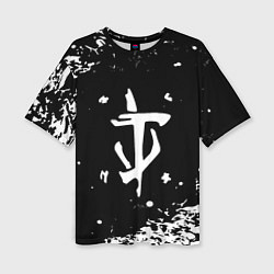 Футболка оверсайз женская Doom белый всплеск красок, цвет: 3D-принт