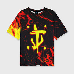 Футболка оверсайз женская Doom огненные искры, цвет: 3D-принт