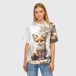 Футболка оверсайз женская Юный лисёнок, цвет: 3D-принт — фото 2