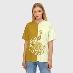 Футболка оверсайз женская Жар-птица в золотом, цвет: 3D-принт — фото 2