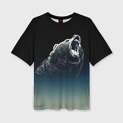 Футболка оверсайз женская Бурый в гневе - градиент, цвет: 3D-принт