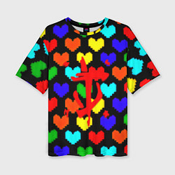 Футболка оверсайз женская Doom love pixel pattern, цвет: 3D-принт