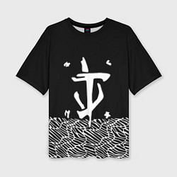 Футболка оверсайз женская Doom геометрия линии, цвет: 3D-принт