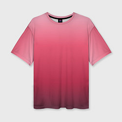 Женская футболка оверсайз Градиент гранатовый