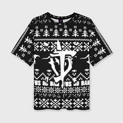 Футболка оверсайз женская Doom x elders scrolls pattern, цвет: 3D-принт