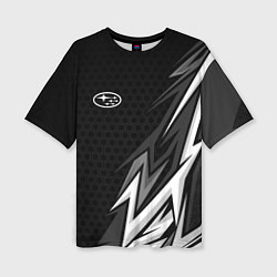 Футболка оверсайз женская Subaru - монохромный черный, цвет: 3D-принт