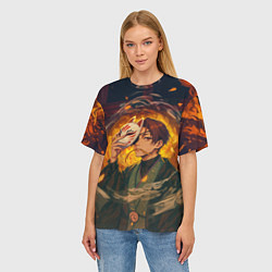 Футболка оверсайз женская Хаято Суо - Ветролом, цвет: 3D-принт — фото 2