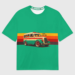 Футболка оверсайз женская Ретро автобус ГАЗ-03-30 поп-арт, цвет: 3D-принт