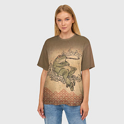 Футболка оверсайз женская Лягушка с трубкой, цвет: 3D-принт — фото 2