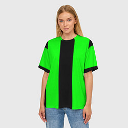 Футболка оверсайз женская Color black green, цвет: 3D-принт — фото 2