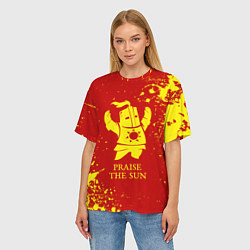Футболка оверсайз женская Praise the sun - dark souls, цвет: 3D-принт — фото 2