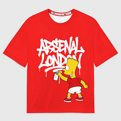 Футболка оверсайз женская Граффити Арсенал и Барт Симпсон, цвет: 3D-принт