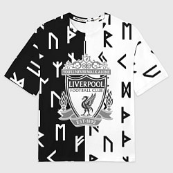 Футболка оверсайз женская Liverpool символы текстура, цвет: 3D-принт