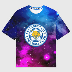 Футболка оверсайз женская Лестер сити космос, цвет: 3D-принт