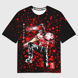 Женская футболка оверсайз Человек-бензопила