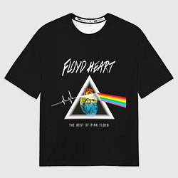 Футболка оверсайз женская Pink Floyd сердце, цвет: 3D-принт