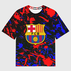 Футболка оверсайз женская Барселона абстрактные краски, цвет: 3D-принт