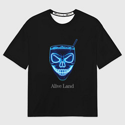 Футболка оверсайз женская Neon skull cocktail, цвет: 3D-принт