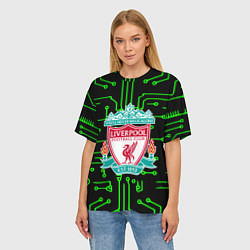 Футболка оверсайз женская Liverpool плата текстура, цвет: 3D-принт — фото 2