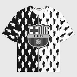 Женская футболка оверсайз Barcelona спортивный паттерн