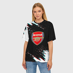 Футболка оверсайз женская Арсенал краски глитч текстура, цвет: 3D-принт — фото 2
