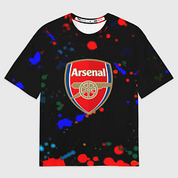 Футболка оверсайз женская Arsenal неоновые брызги красок, цвет: 3D-принт