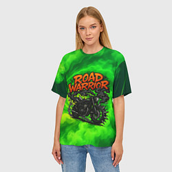 Футболка оверсайз женская Дорожный воин - байк с шипами, цвет: 3D-принт — фото 2