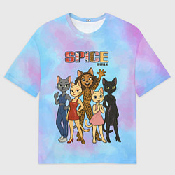 Футболка оверсайз женская Spice girls кошки из 90х, цвет: 3D-принт