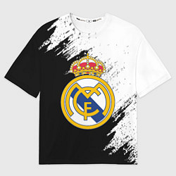Футболка оверсайз женская Real Madrid текстура штрихи, цвет: 3D-принт
