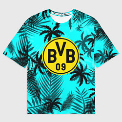 Женская футболка оверсайз Borussia неоновые тропики гта