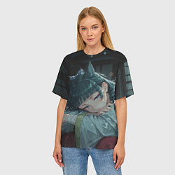 Футболка оверсайз женская Маомао с кошачьими ушками, цвет: 3D-принт — фото 2