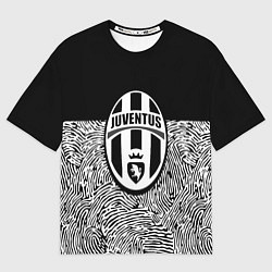 Футболка оверсайз женская Juventus отпечатки текстура, цвет: 3D-принт