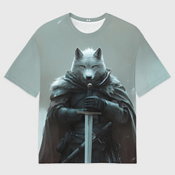 Футболка оверсайз женская Волк и меч, цвет: 3D-принт