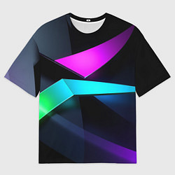 Футболка оверсайз женская Neon colored geometric, цвет: 3D-принт