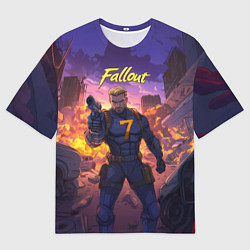 Футболка оверсайз женская Fallout седьмой на фоне взрывов, цвет: 3D-принт